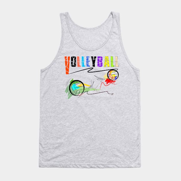 hit volleyball and text design and brush strokes style Tank Top by pichart99thai